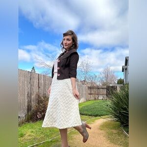 Faux fur rosettes handmade midi skirt!